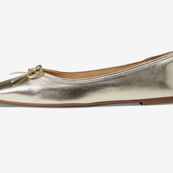 💛🔹️Bernardo 🔹️gold Champagne Made In Brazil  Gwynn Ballerina Flats - Picture 3 of 5